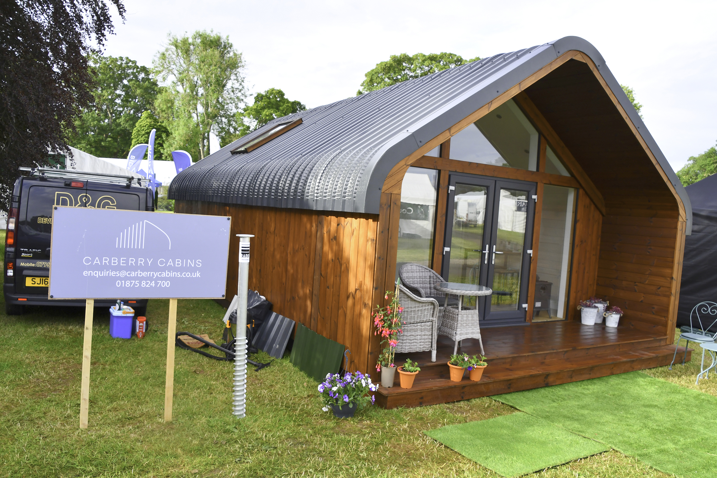 carberry cabins display at scottish game fair 2022